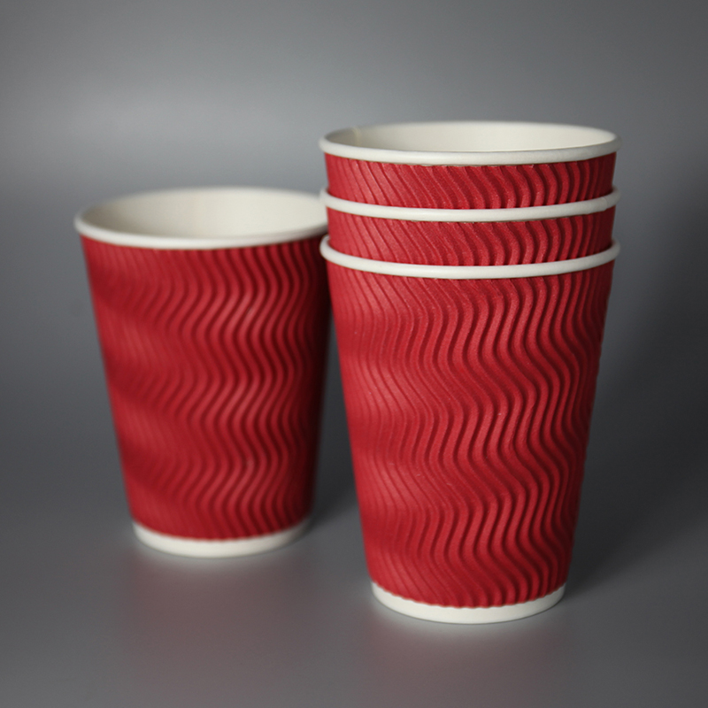 8oz 12oz 16oz personalizado design de papel copos descartáveis ​​de papel impresso de parede dupla casca de café